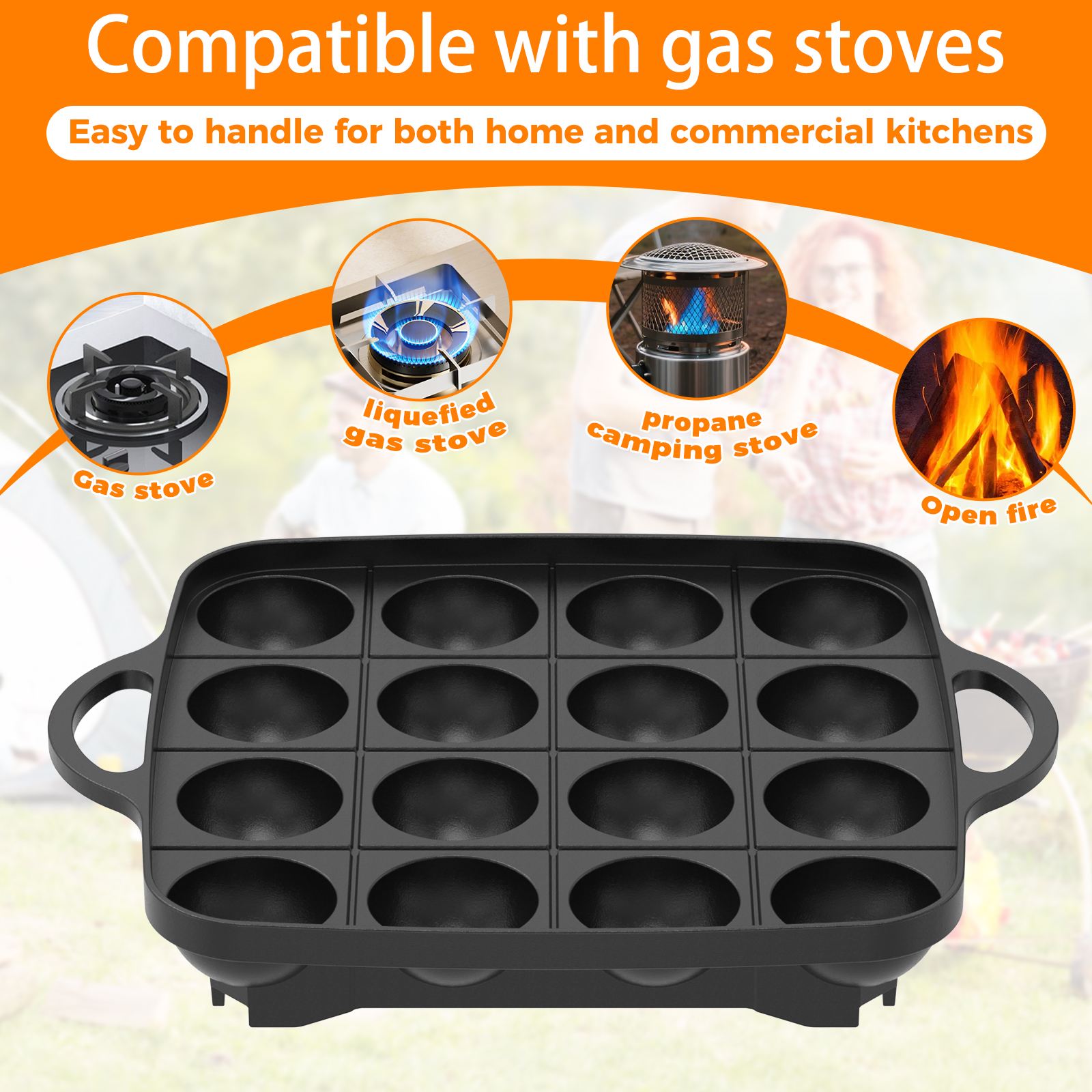 16 Holes Takoyaki Pan Cast Alu - Takoyaki Grill Plate review and price