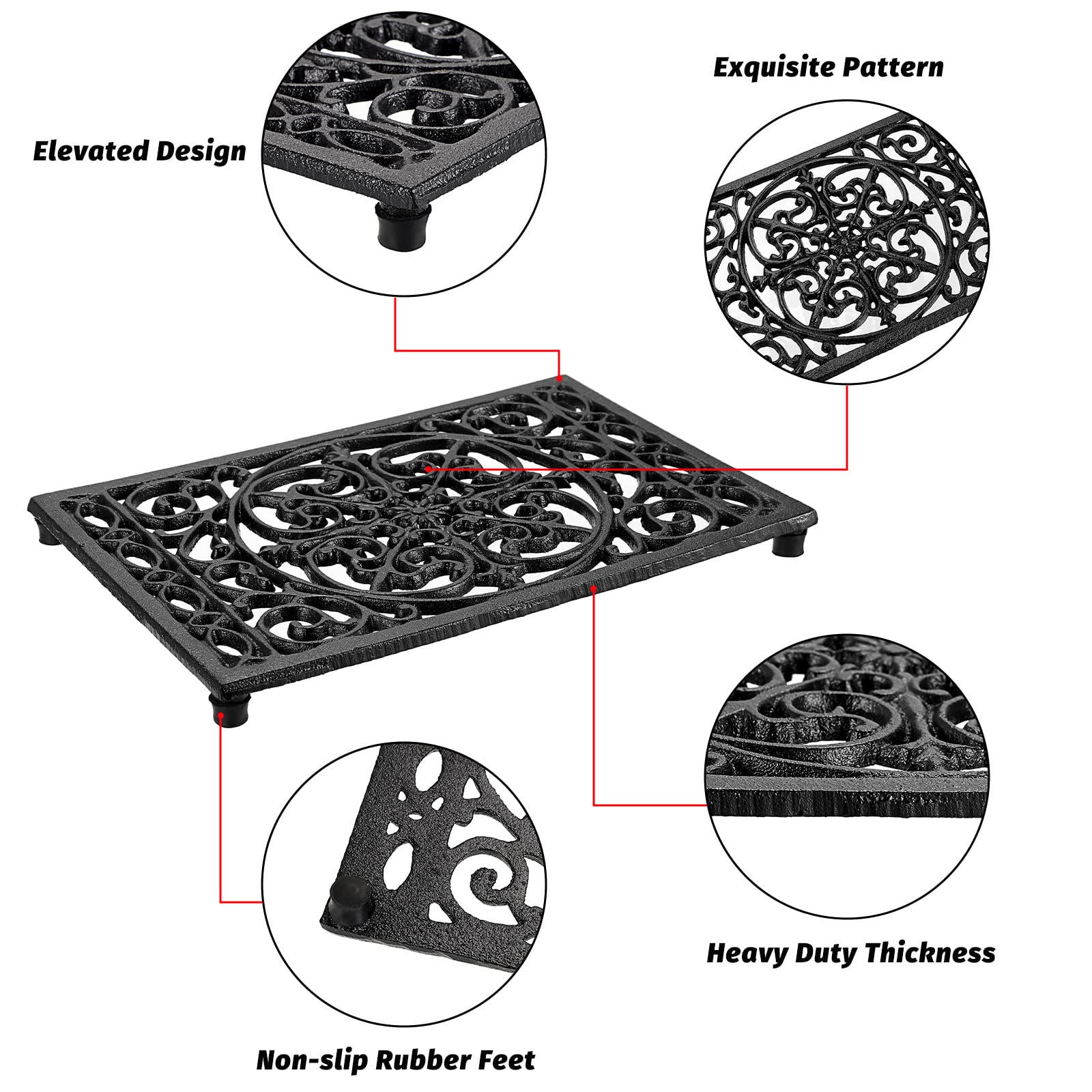 Rectangle Cast Iron Trivet Hea - Cast Iron Corn review and price
