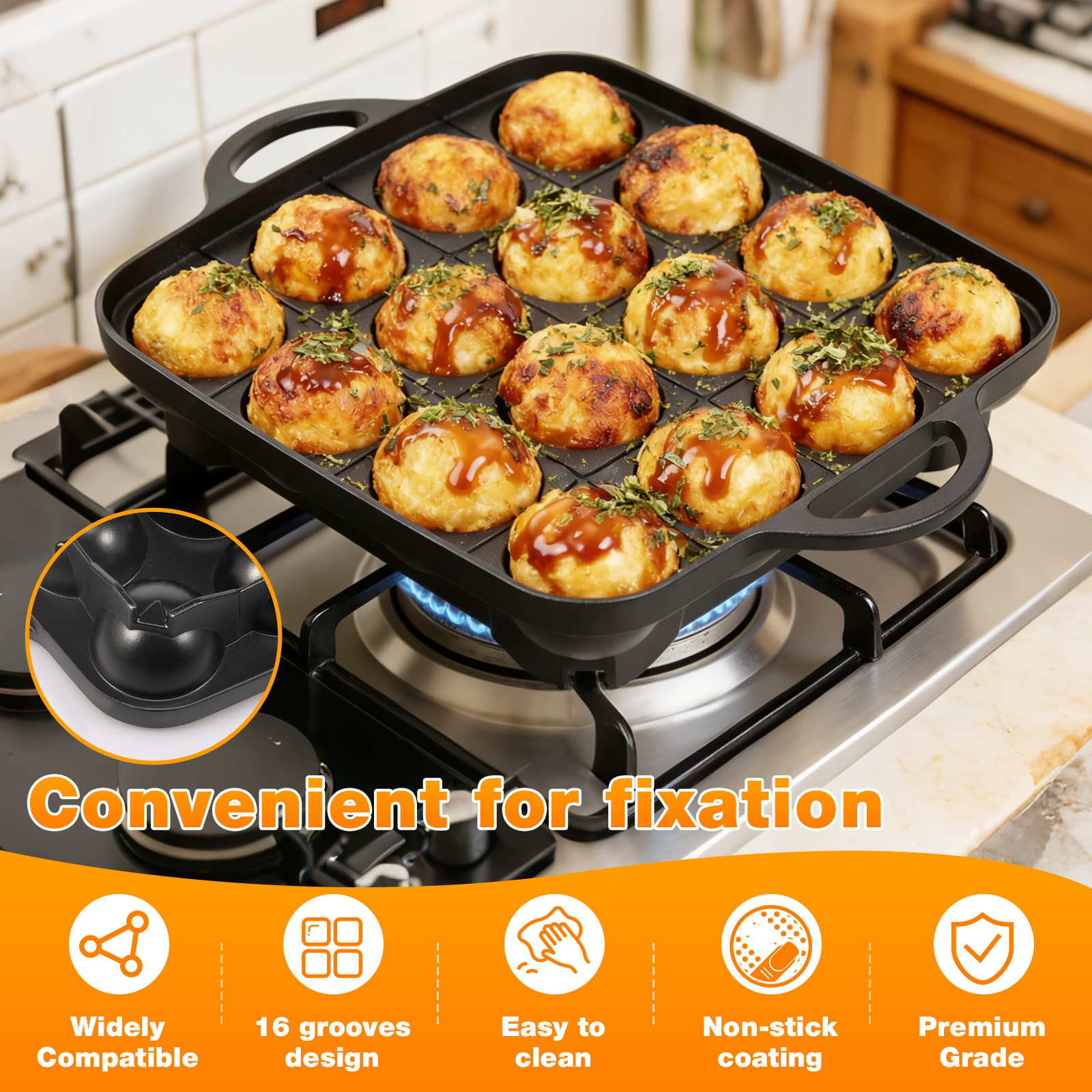 Takoyaki Pan 16 Hole Octopus B - Takoyaki Grill Plate review and price