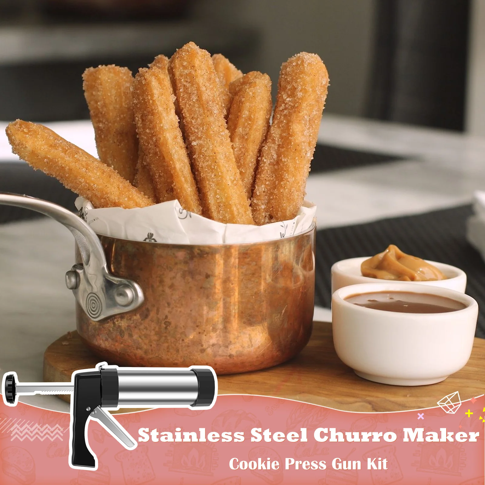 DIY Churro Maker Machine Cooki - Churros Maker Gun review and price