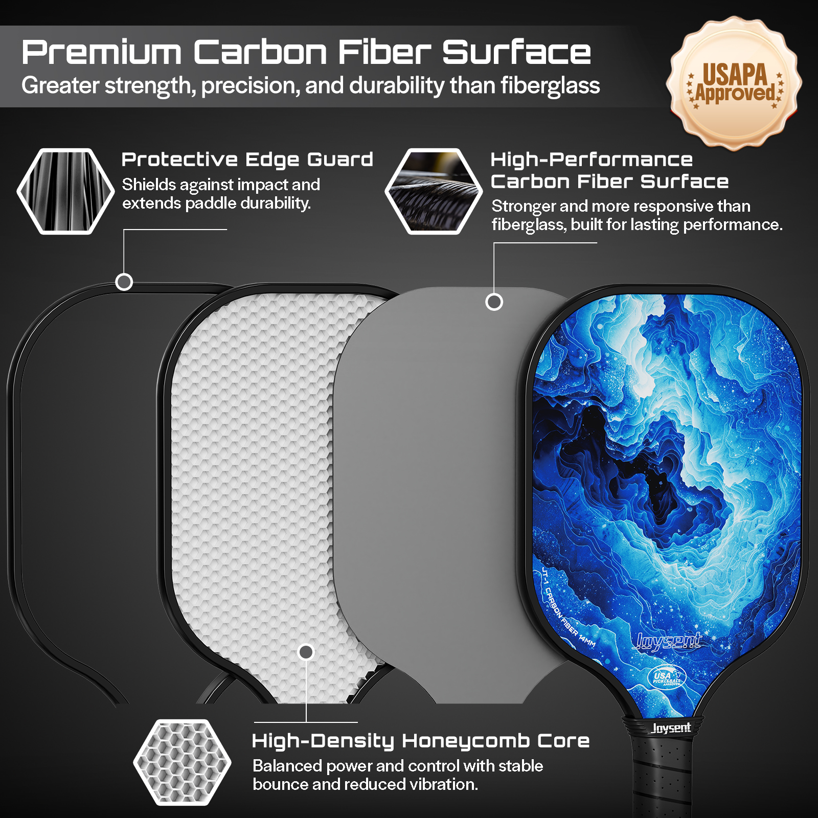 Joysent USAPA Approve Pickleba - Crepe Pan Carbon review and price