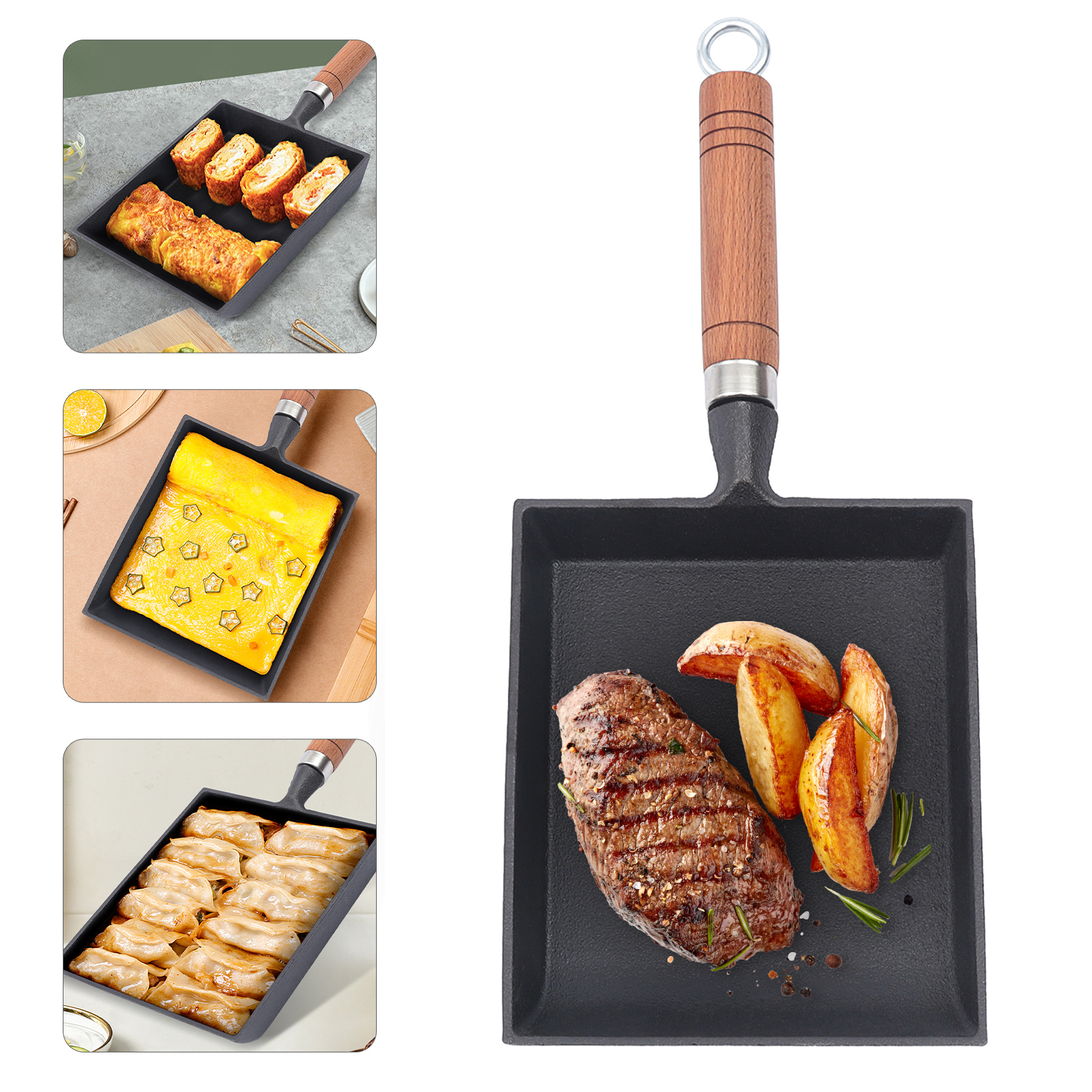 1PCS Egg Fry Pan Square Cast I - Cast Iron Corn review and price