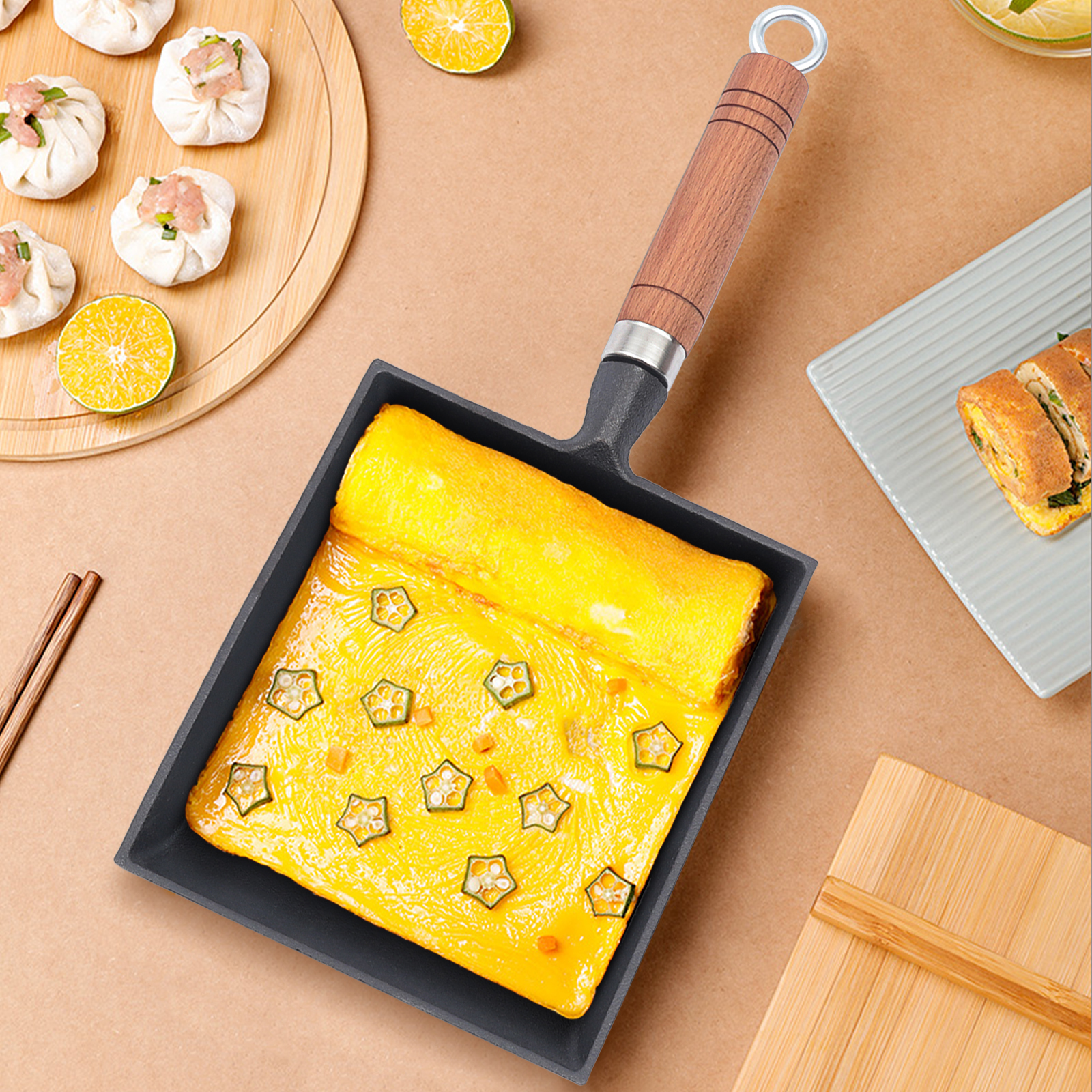 1PCS Egg Fry Pan Square Cast I - Cast Iron Corn review and price