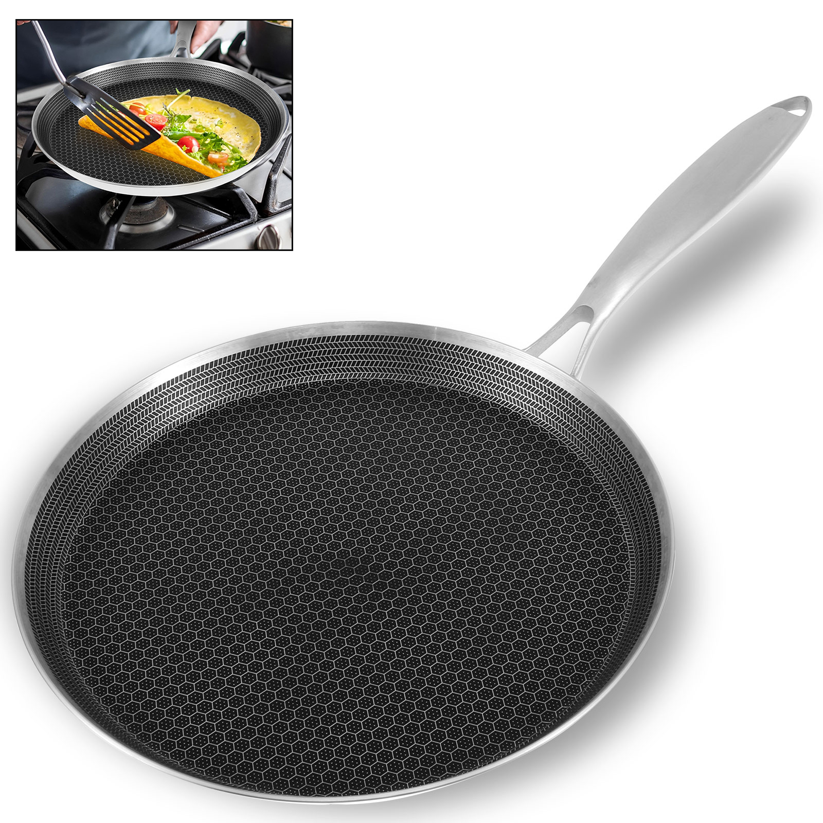 Stainless Steel Frying Pan Non - Danish Pancake Pan review and price