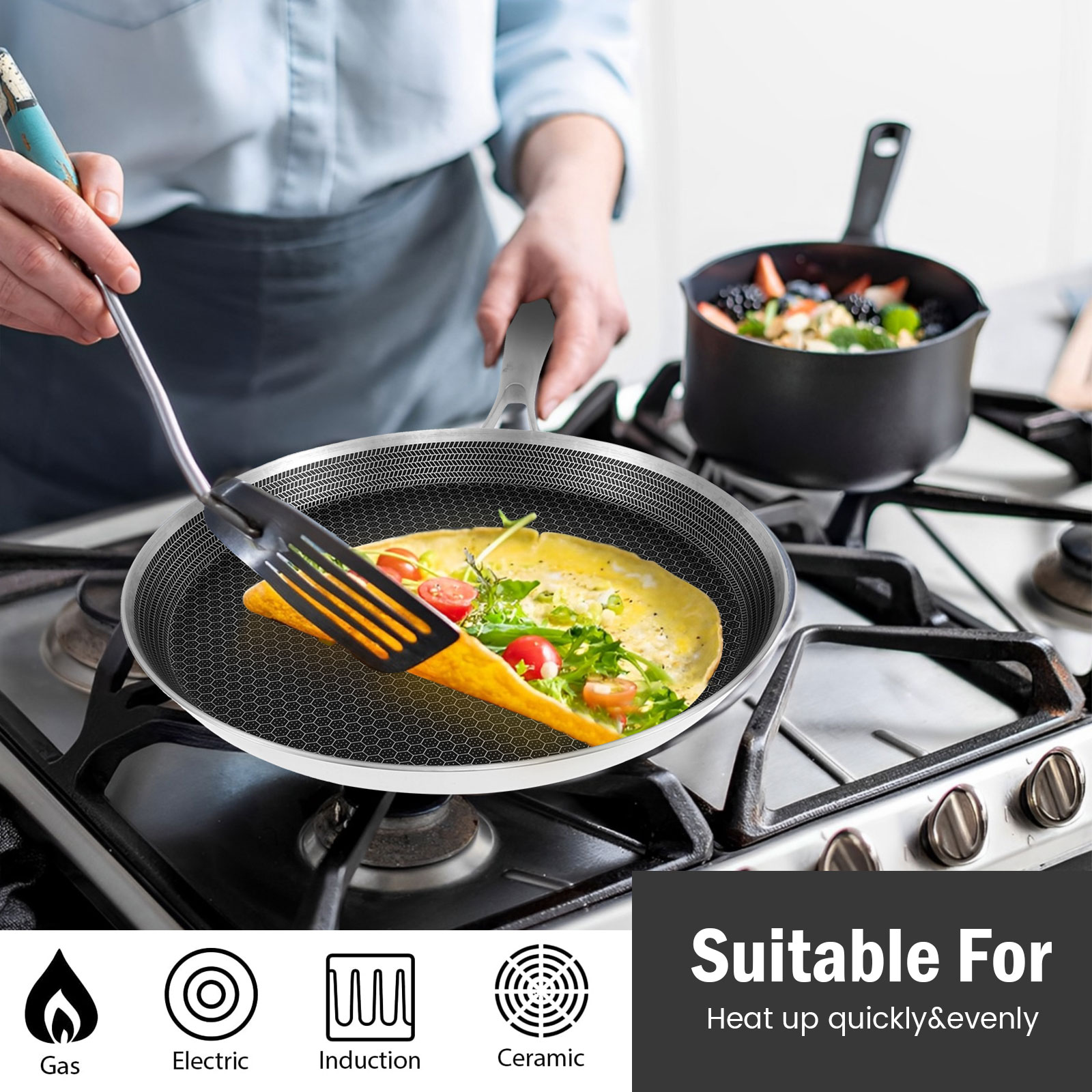 Stainless Steel Frying Pan Non - Danish Pancake Pan review and price