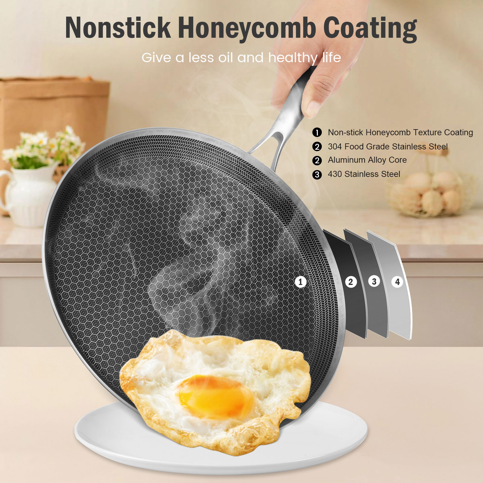 Stainless Steel Frying Pan Non - Danish Pancake Pan review and price