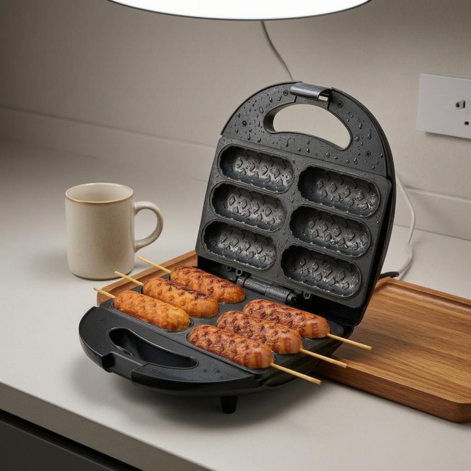 Corn Dog Maker Double-Sided He - Corn Dog Stick review and price