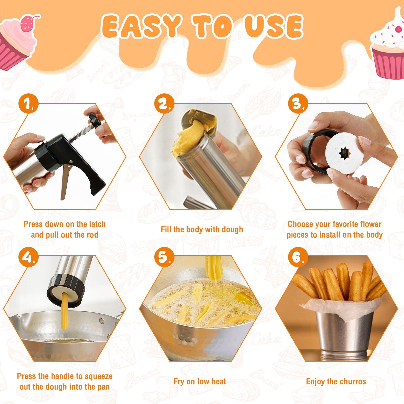 Cookie Press Gun Tips Set Stai - Churros Maker Gun review and price