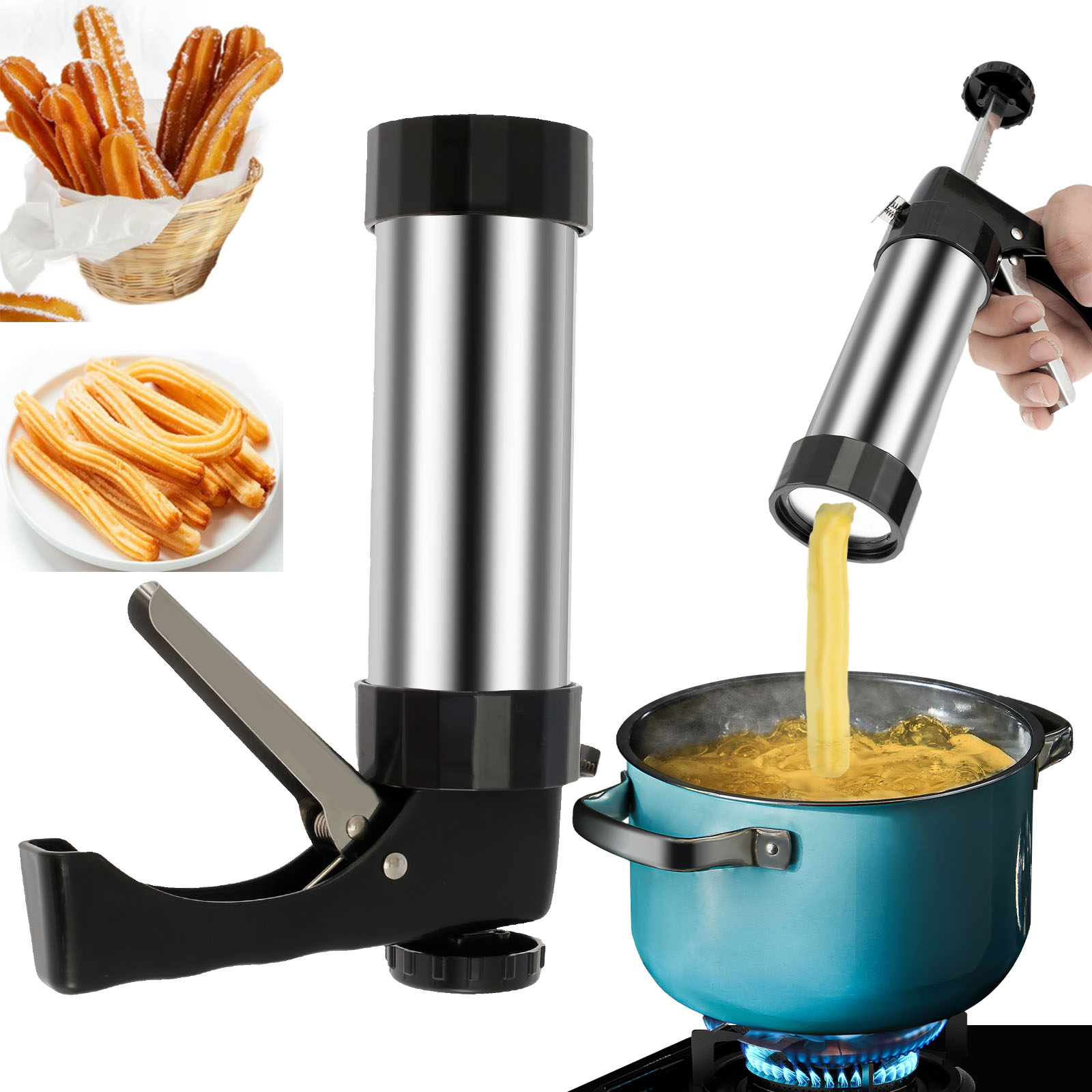 Cookie Press Gun Kit Stainless - Churros Maker Gun review and price
